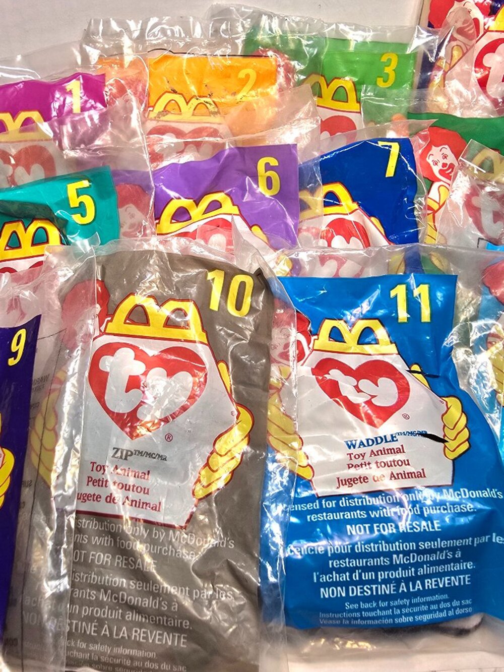 Vintage 1999 McDonald's TY Teenie Beanie Babies Complete Set of 12 New Sealed f